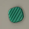 Button-Emerald Striped .75"