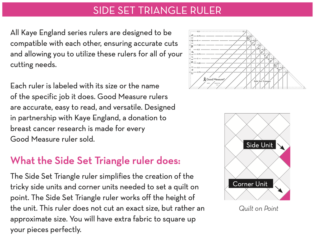 Good Measure Side Set Triangle – Inspired to Sew