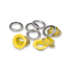 11mm Yellow Eyelets with Washers, 20pcs