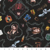 Harry Potter Quilt Back: Magic Black