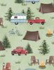 Evergreen Escape: Camping Scenic All Over Sage
