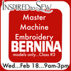 Machine Mastery: Embroidery #3 February 18th @ 9am