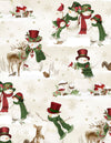 Woodland Snowmen: Cream Scenic Snowmen