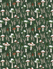 Woodland Snowmen: Green Mushrooms All Over