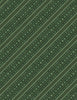 Woodland Snowmen: Green Ticking Stripe