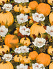 Oh My Gourd! Pumpkins & Florals Black