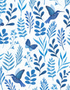 Blissful Blues: Large Floral All Over White
