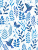 Blissful Blues: Large Floral All Over White