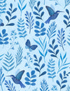 Blissful Blues: Large Floral All Over Blue