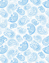 Blissful Blues: Paisley Toss White