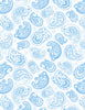 Blissful Blues: Paisley Toss White