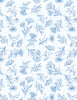 Blissful Blues: Floral Toile White