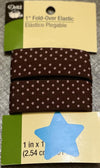 Fold Over Elastic-Brown Dot 1inx1yd