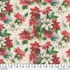 Holidays Past: Multi Poinsettia Print Flannel