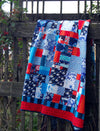 Quilt-All Shook Up Blue and Red--58"x85"