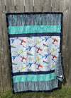 Quilt-Flight Plan Picture Perfect Cuddle w/ small pillow--38"x58"