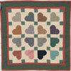 Quilt-Homespun Hearts Red and Green--38"x38"