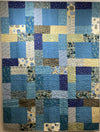 Quilt-Intrigue Villa Rosa Blue & Tan--54"x72"