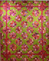 Quilt-Kaffe Green X's w/ Red florals --66"x82"