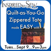 Quilt as You Go Zippered Tote September 9th @9AM