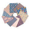 Vintage Tilda 1yd Blue Purple Sampler Fabric Bundle