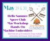 Machine Embroidery with Spree Club May 29th & 30th @ 9AM