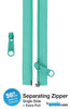 50" Separating Zipper + Extra Slide - Turquoise