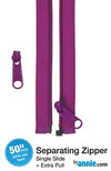 50" Separating Zipper + Extra Slide - Tahiti