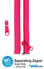 50" Separating Zipper + Extra Slide - Lipstick