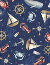 At the Helm: Blue Nautical Icons