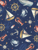 At the Helm: Blue Nautical Icons