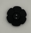 Button-Black Flower 1.25"