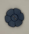 Button-Dark Blue Flower 1.25"