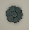 Button-Dark Green Flower 1.25"