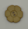 Button-Dk Tan Flower 1.25"