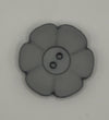 Button-Light Grey Flower 1.25"