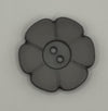 Button-Med Grey Flower 1.25"