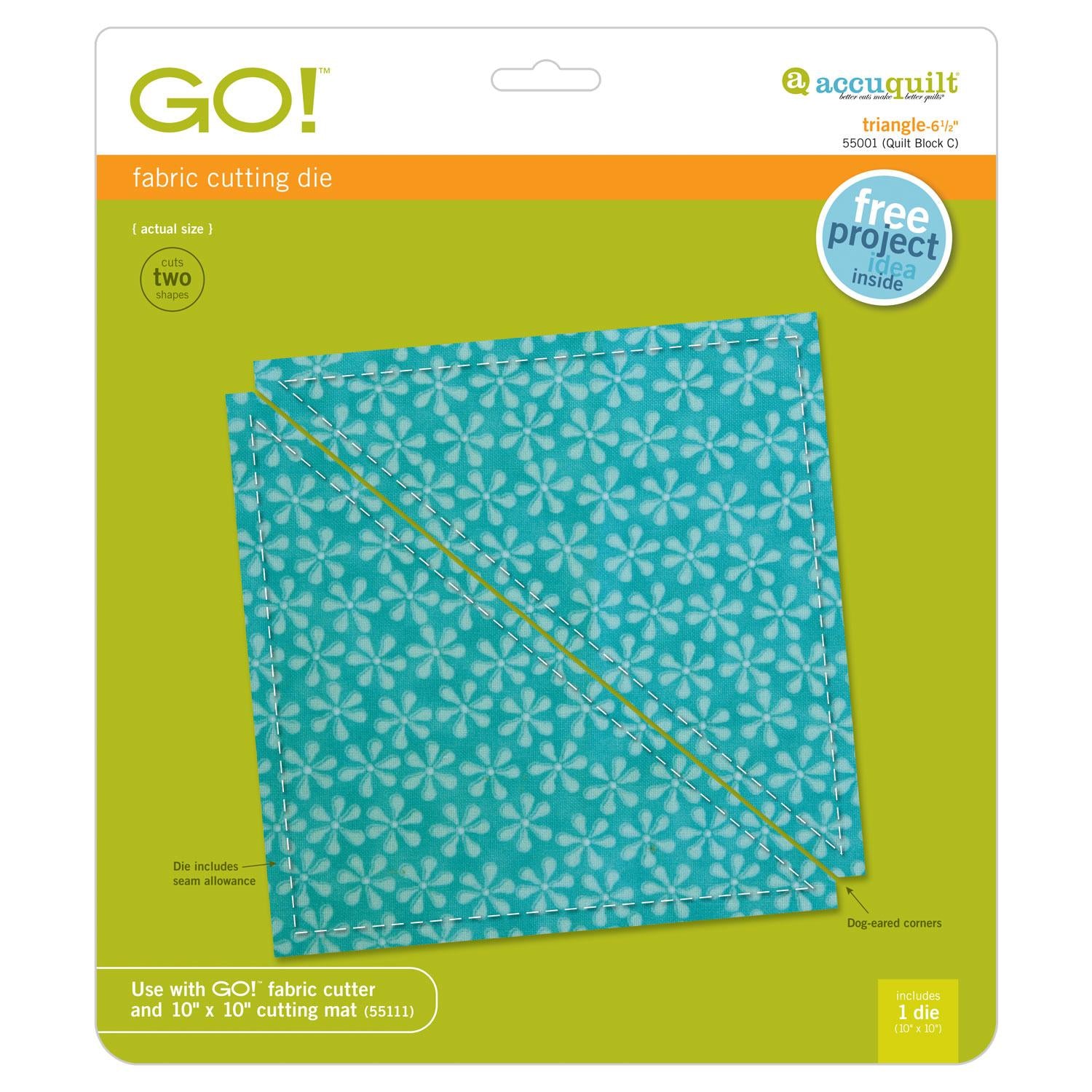 AccuQuilt Go! Fabric Cutting Dies-Square 6-1/2 Quilt Block A