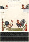 Garden Gate Roosters: Apron Panel