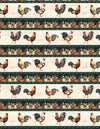 Garden Gate Roosters: Repeating Stripe