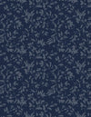 Green Fields: Dk Blue Tonal Leaves