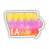 Iowa Tie Dye Stripes Sticker