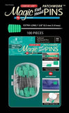 Magic Pins Flathead Patchwork-Extra Long 100pc