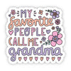 My Favorite People Call Me Grandma Floral Sticker
