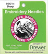 Organ Sharps Embroidery Needles size 90/14