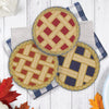 Pie Please Hot Pads on USB by Scissortail Stitches