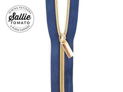 Zipper by the Yard-Navy Tape/Gold Finish – Inspired to Sew