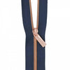 Zippers by the Yard: Navy with Rose Gold Pulls